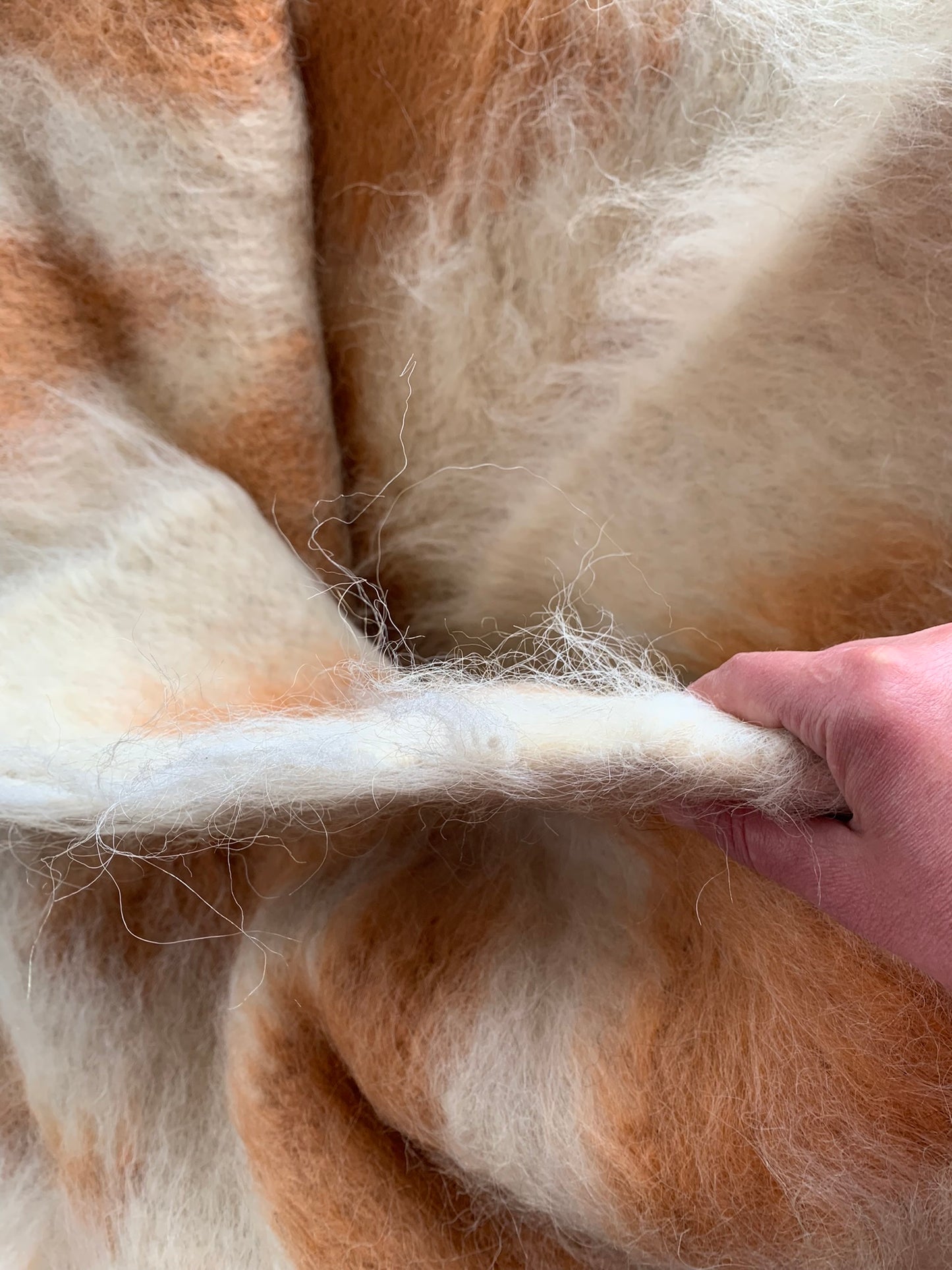 Wool Throw Blanket- 100% Organic Sheep Wool |The Terracotta Glow